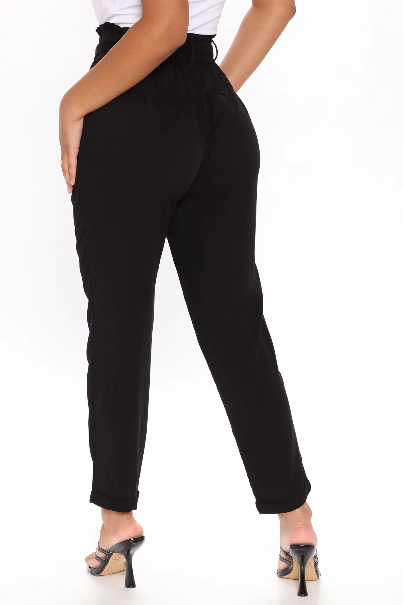 Always A Classic Tie Waist Pants - Black