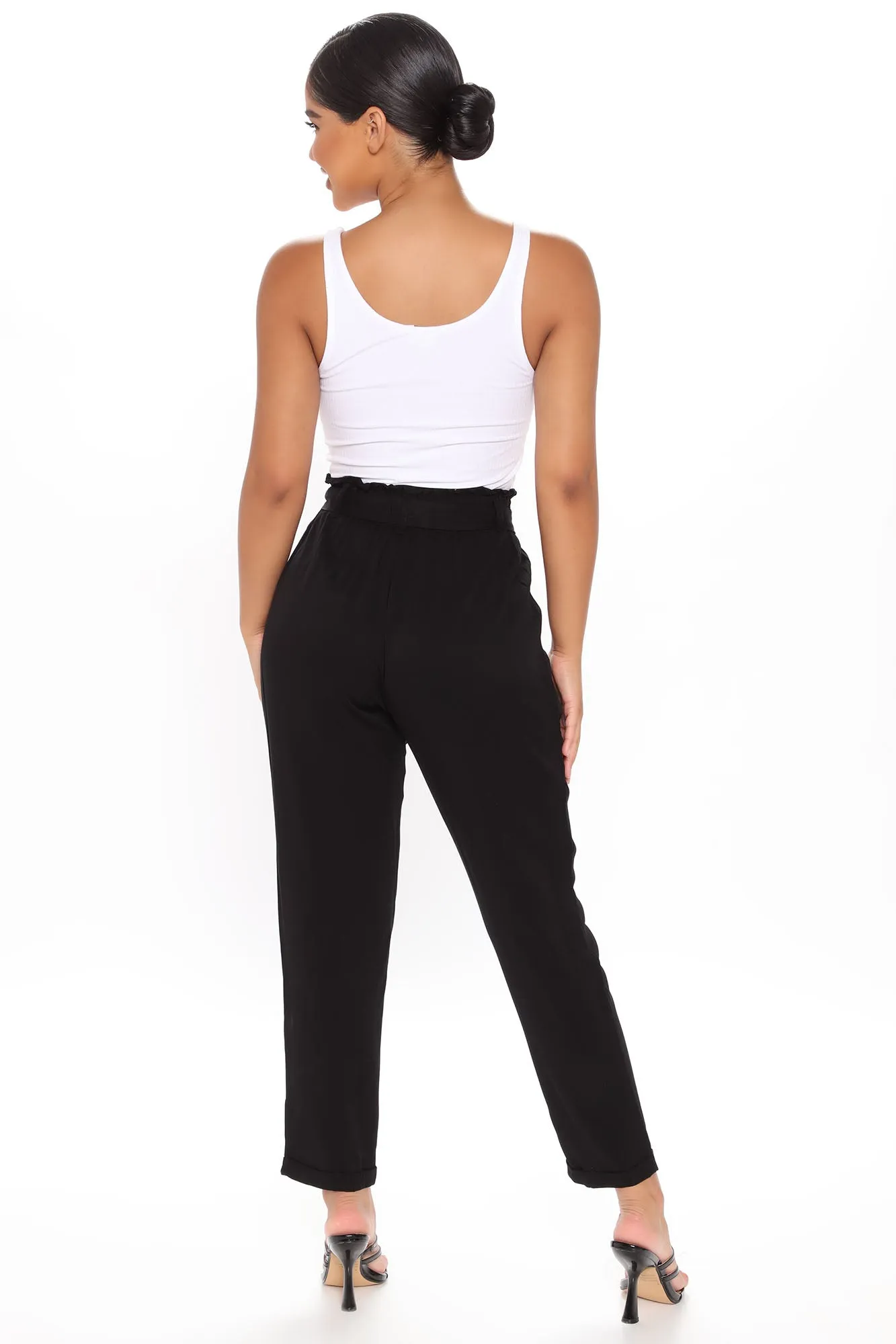 Always A Classic Tie Waist Pants - Black