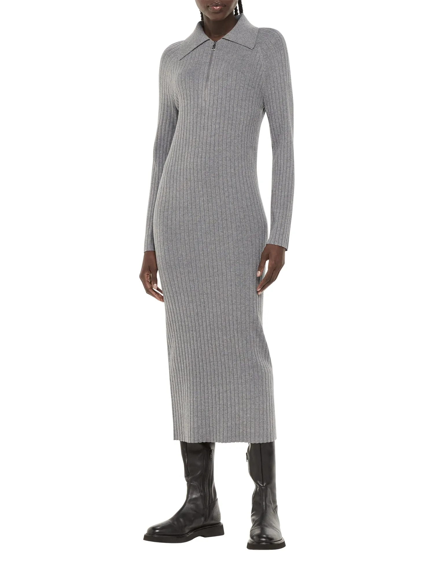 Bonnie Zip Ribbed Knit Dress