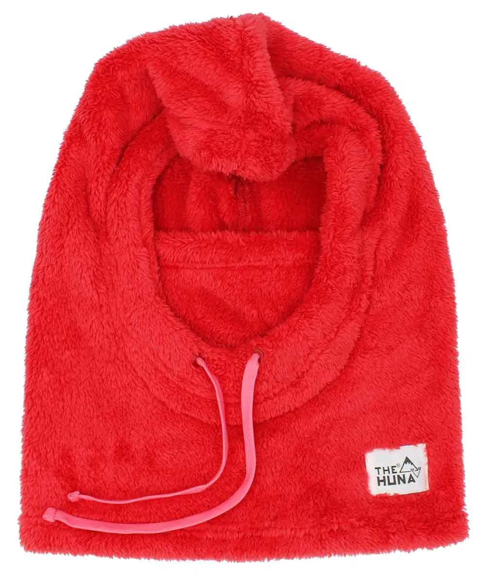 Bright Red - Fuzzy Fleece Helmet Hoodie