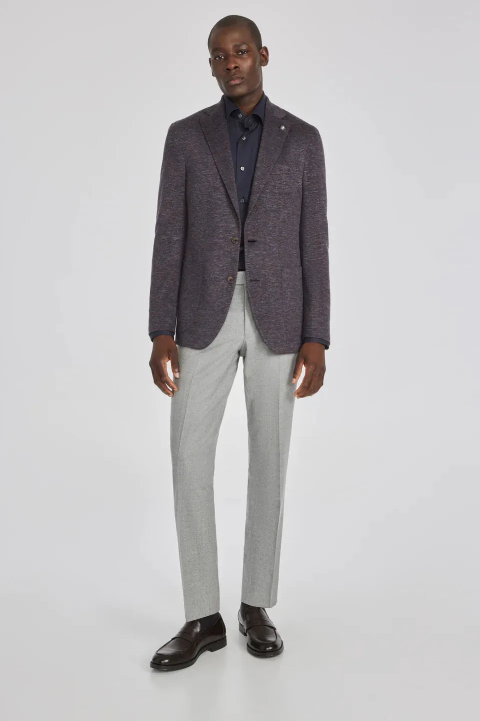 Brown Mélange Wool & Silk Hartford Contemporary Fit Sport Coat - Jack Victor