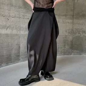 Dark Style Men's Casual Pants Patchwork Three-dimensional Cutting Straight Wide Leg Loose Solid Color Male Trousers 9C7094
