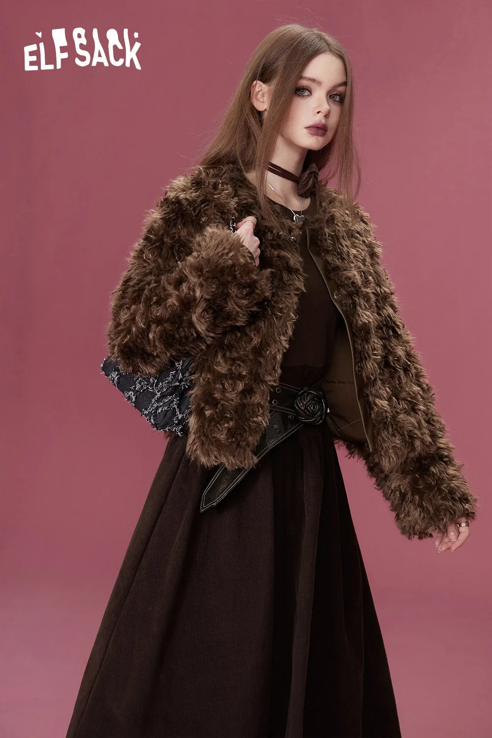 ELFSACK Korean Fashion Jackets Women 2023 Winter New Retro Luxury Designer Jackets