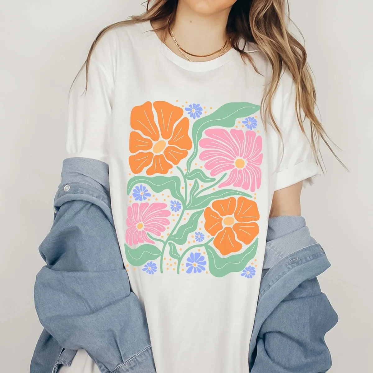 Floral Art Deco Collage Wholesale Graphic Tee - Fast Shipping