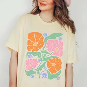 Floral Art Deco Collage Wholesale Graphic Tee - Fast Shipping