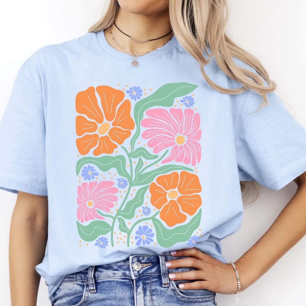 Floral Art Deco Collage Wholesale Graphic Tee - Fast Shipping