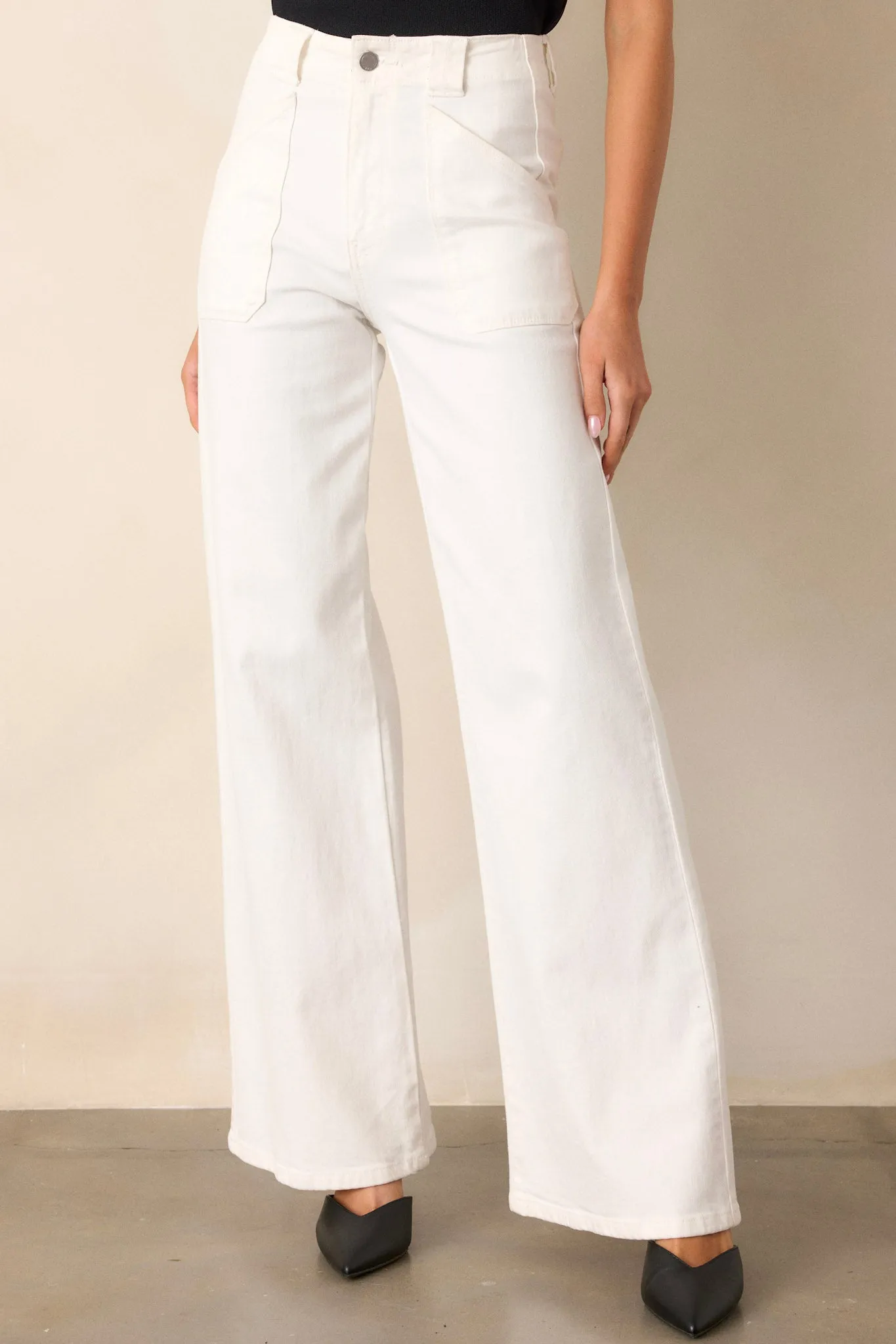 Hazy Days White Wide Leg Jeans