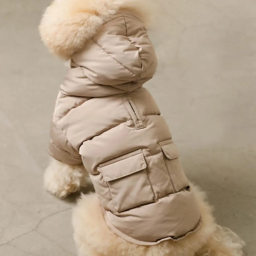 hooded down jacket - low stock