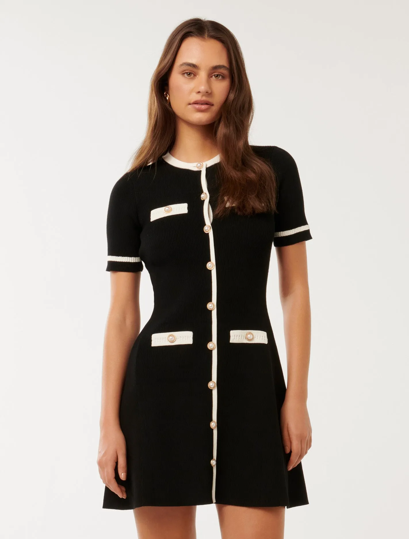 Kerry Contrast Knit Mini Dress
