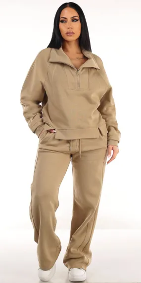 Khaki Fleece Sweatpants Outfit
