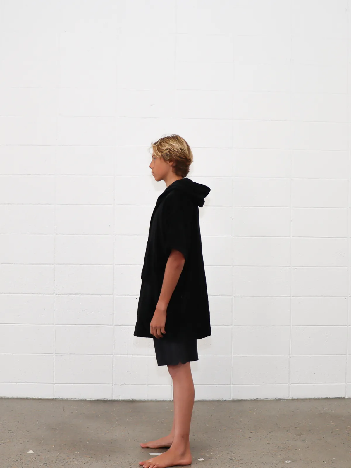 Kids Hooded Poncho Towel | Black