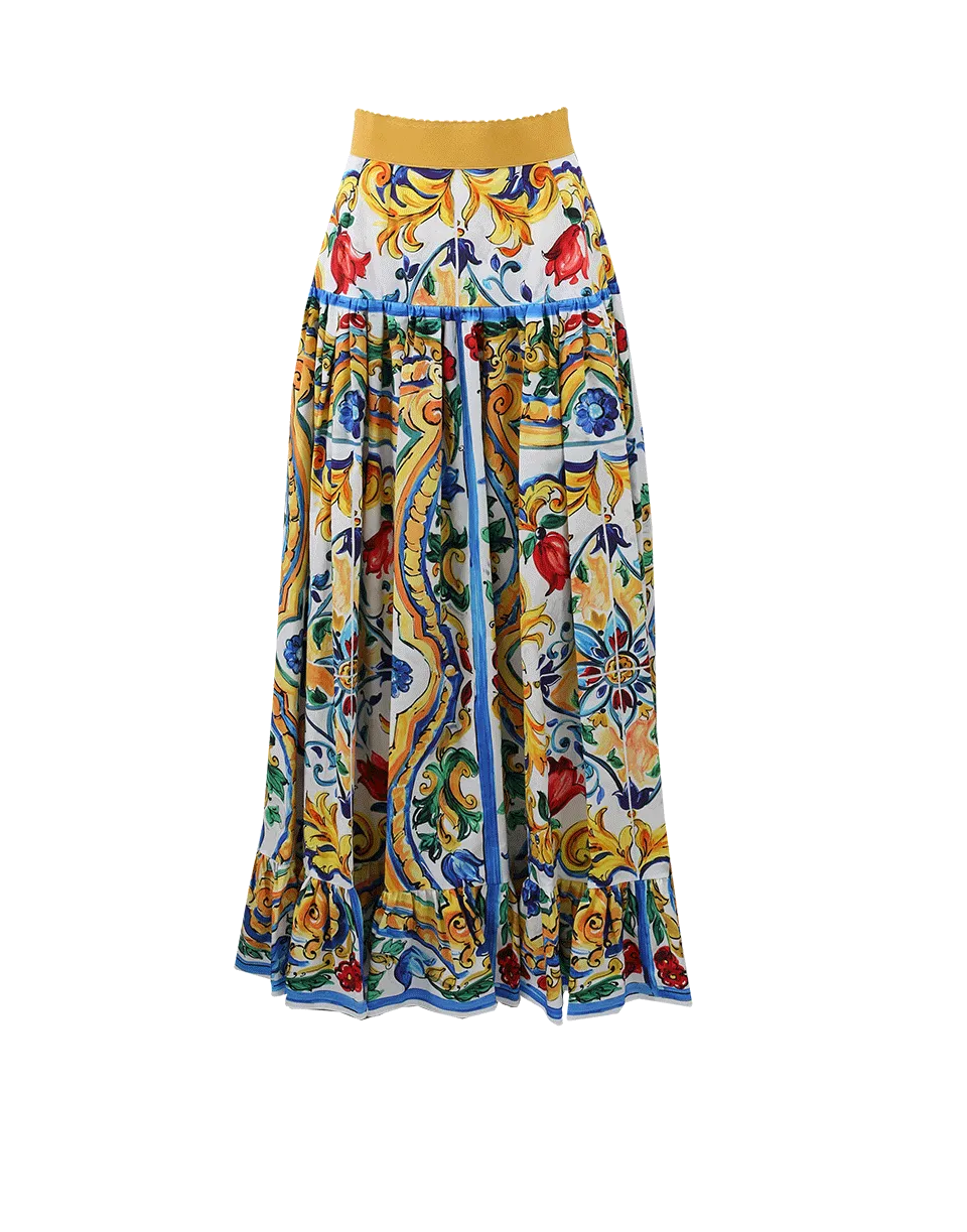 Maiolica Print Skirt