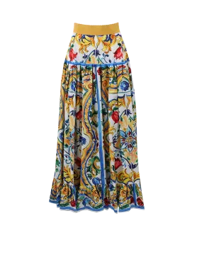 Maiolica Print Skirt