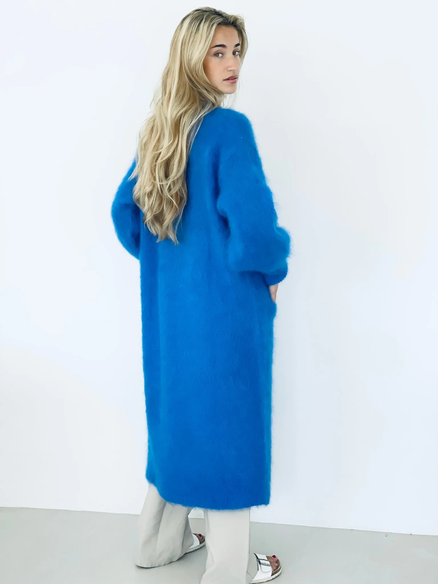 Paris Mohair Long Cardigan - Bright Blue