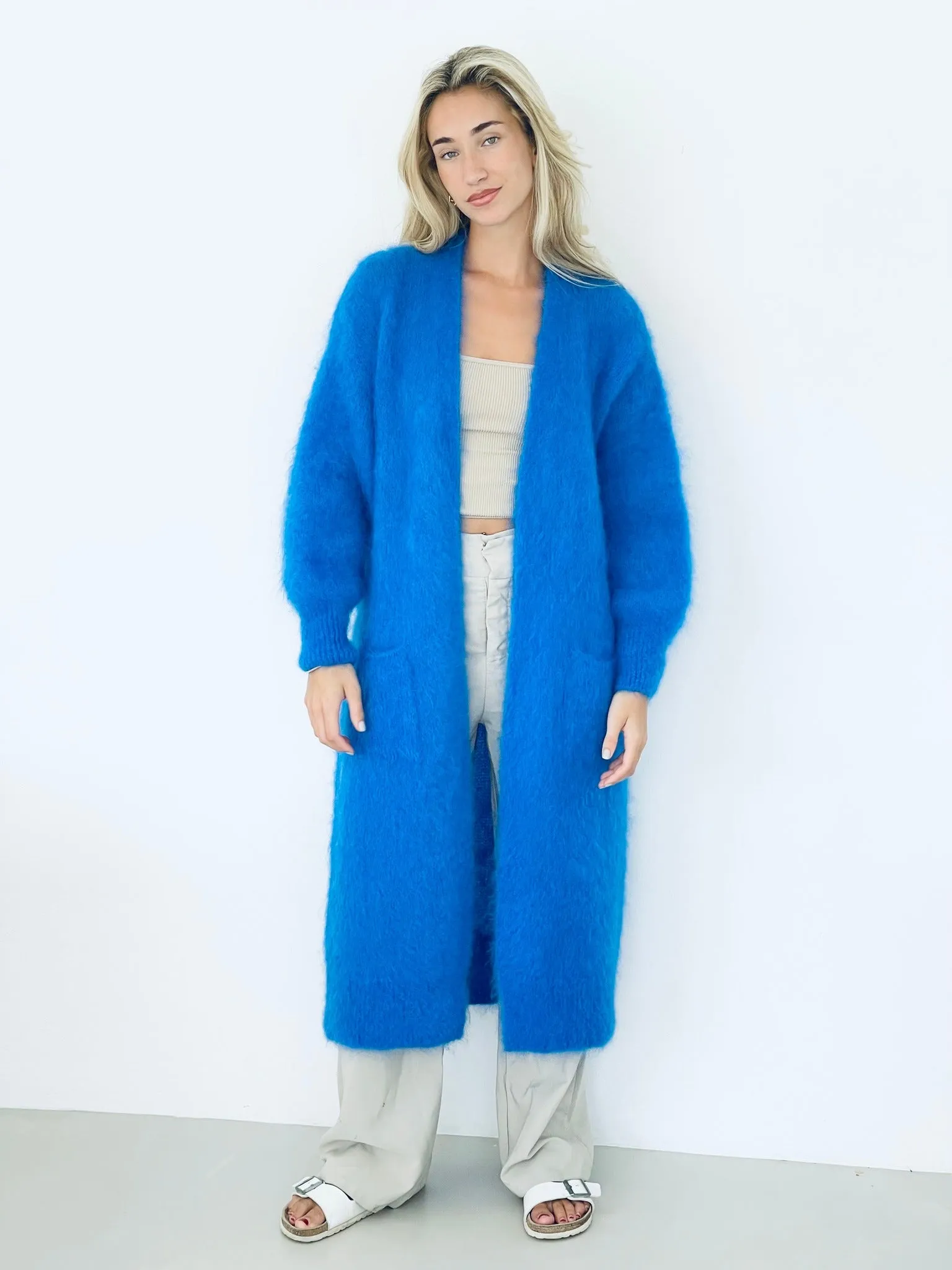 Paris Mohair Long Cardigan - Bright Blue