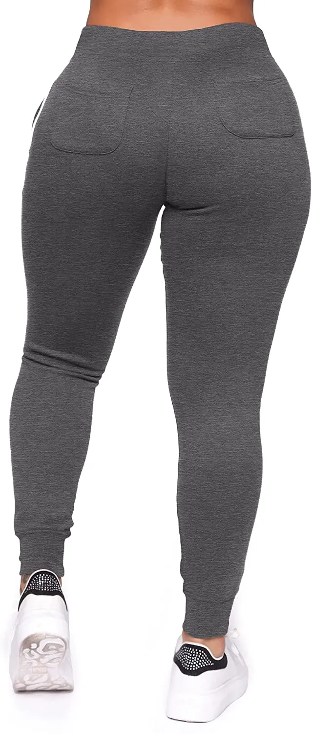 Plus Size Navy Blue High Waisted Athletic Workout Sweatpants