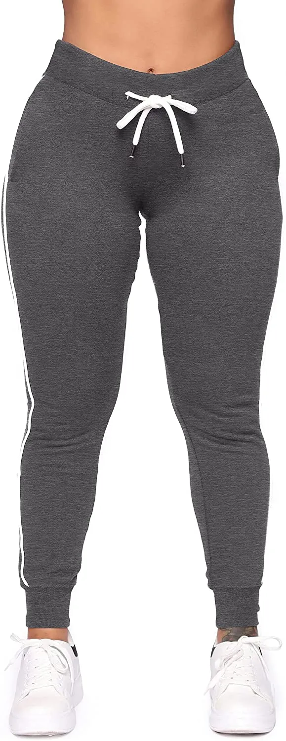Plus Size Navy Blue High Waisted Athletic Workout Sweatpants