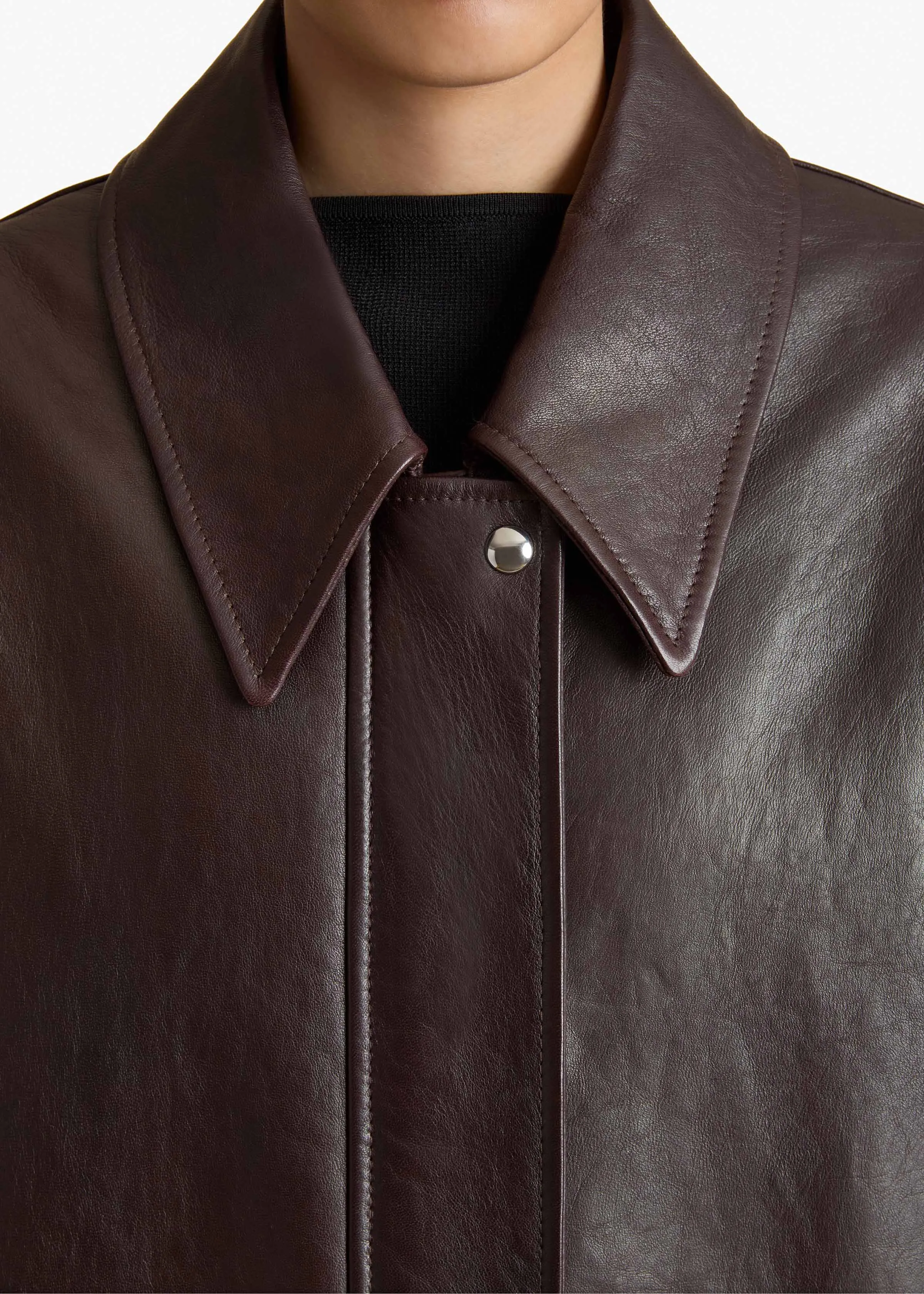 Shelman Jacket in Dark Brown Leather