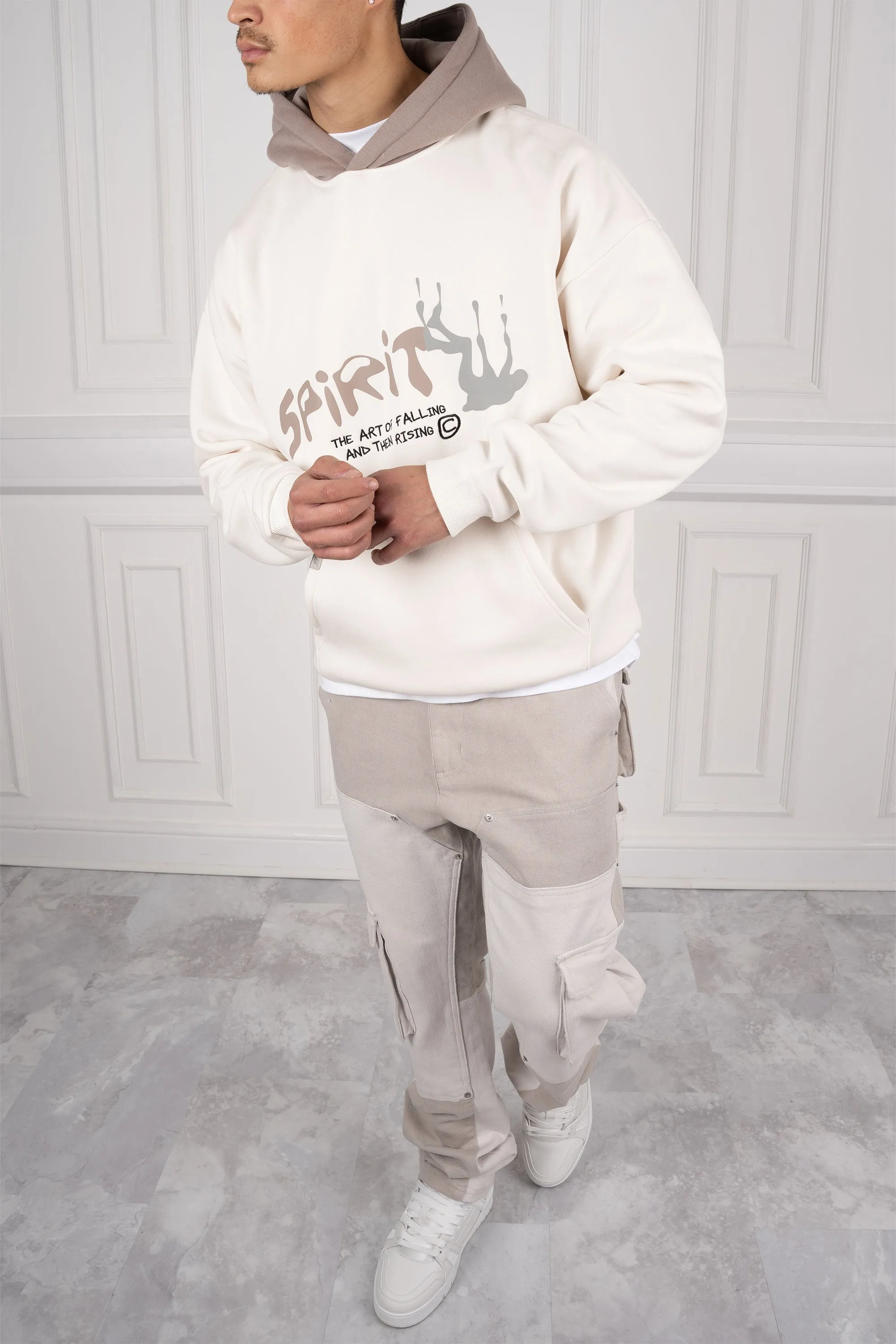 Spirit Puff Print Hoodie - Off White