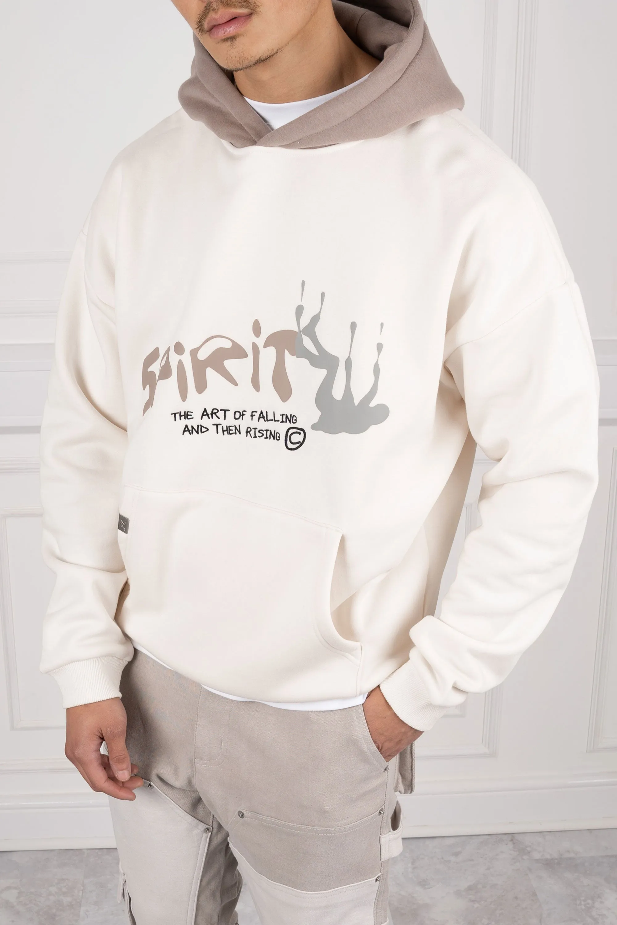 Spirit Puff Print Hoodie - Off White