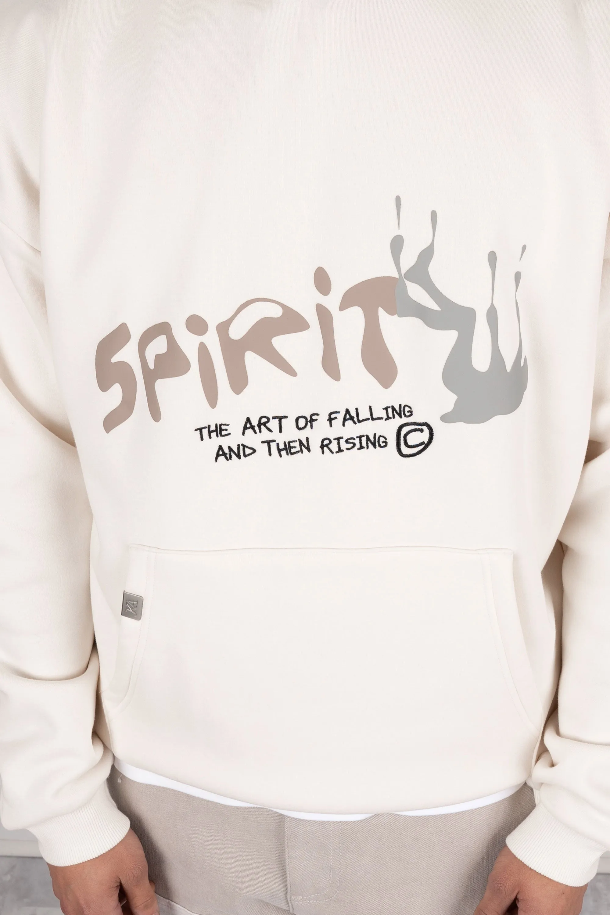Spirit Puff Print Hoodie - Off White