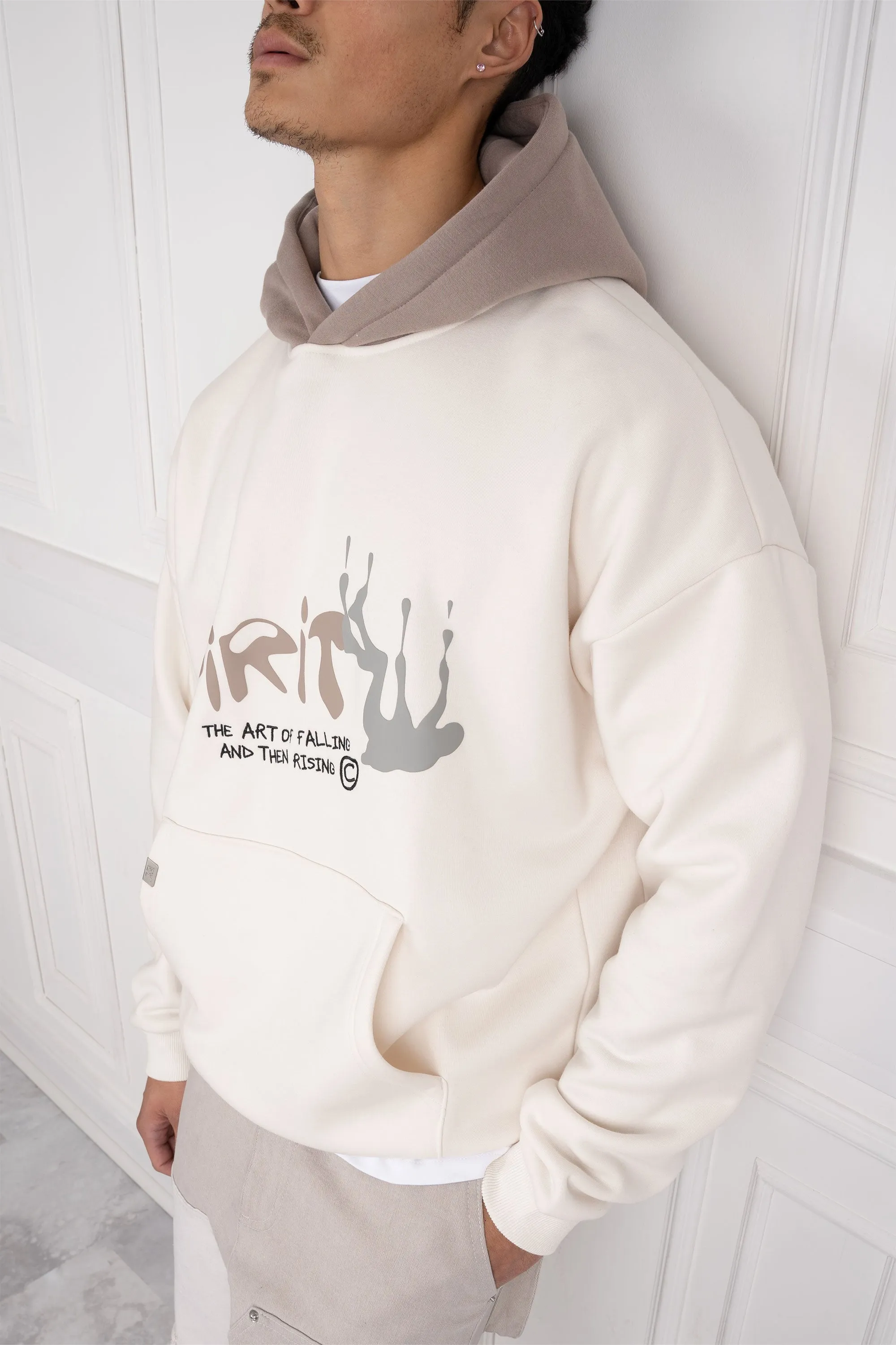 Spirit Puff Print Hoodie - Off White