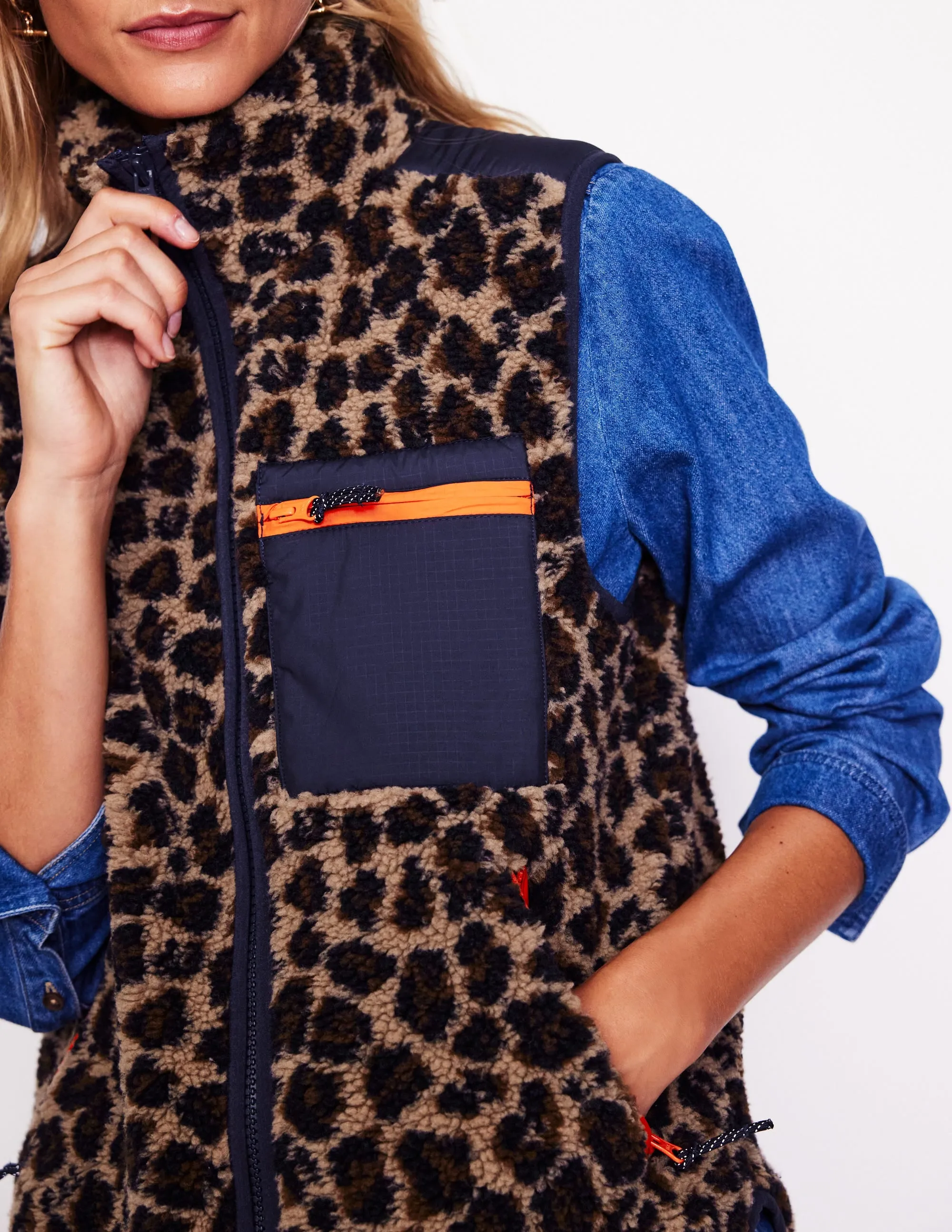 Truro Borg Gilet-Leopard
