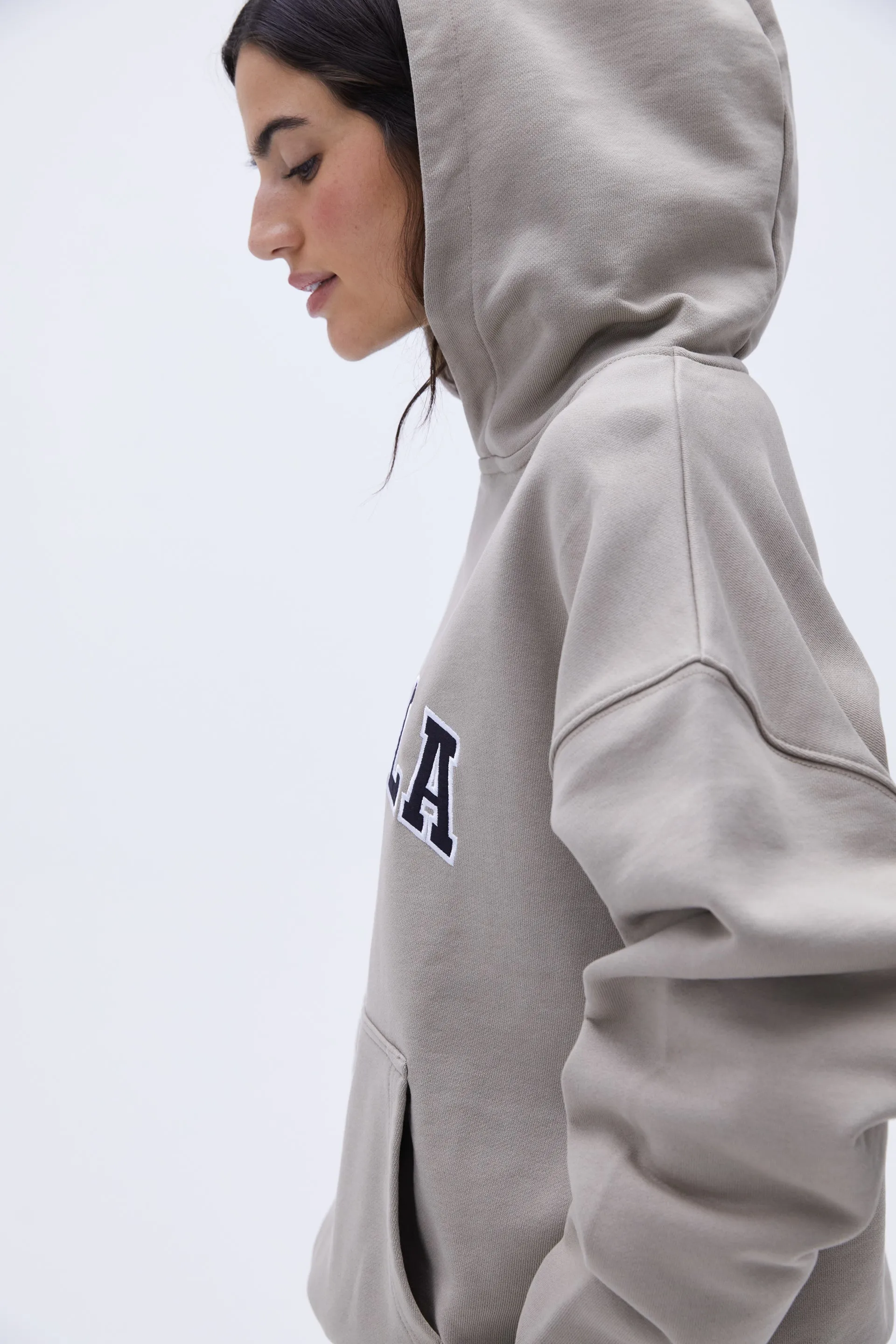Varsity Oversized Hoodie - Clay Beige