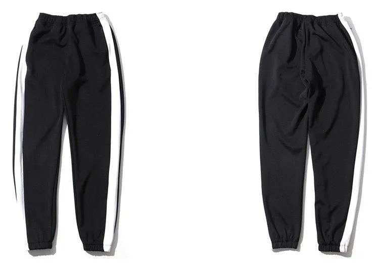 White Stripe Casual Sweatpants