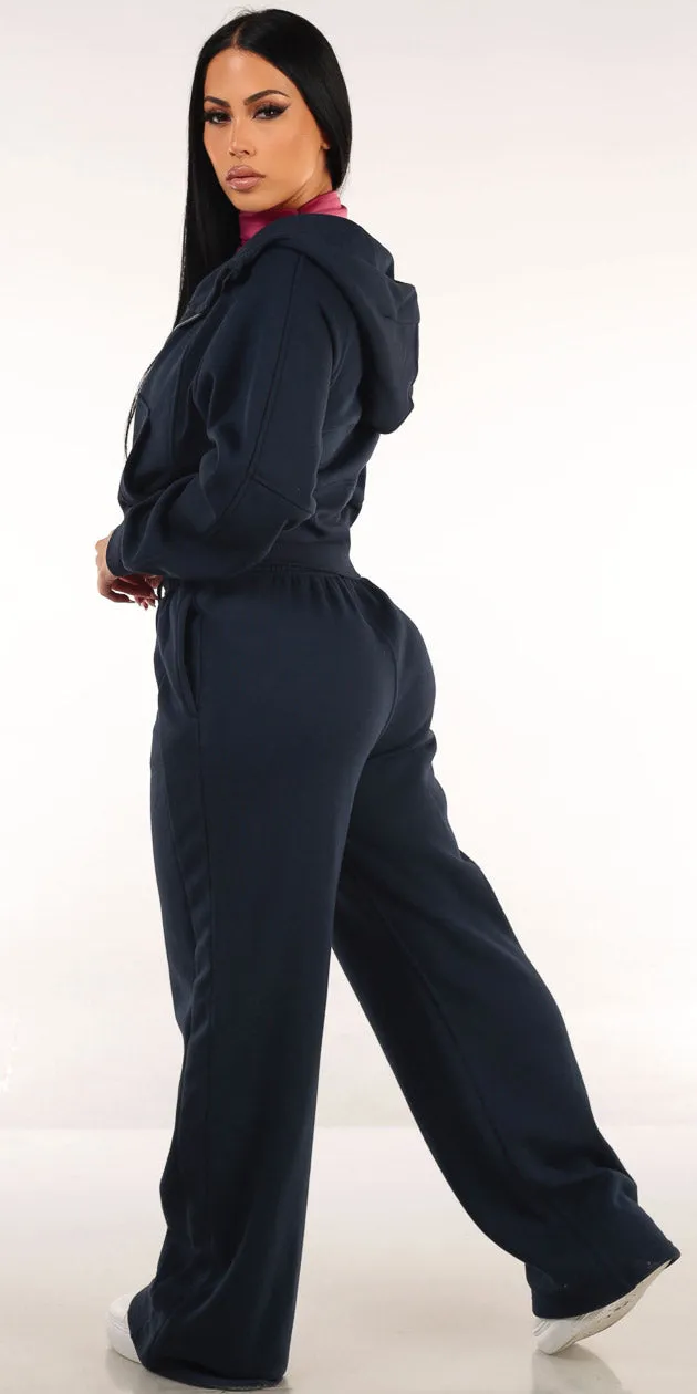 Zip Up Plum Sweatpants  Trio